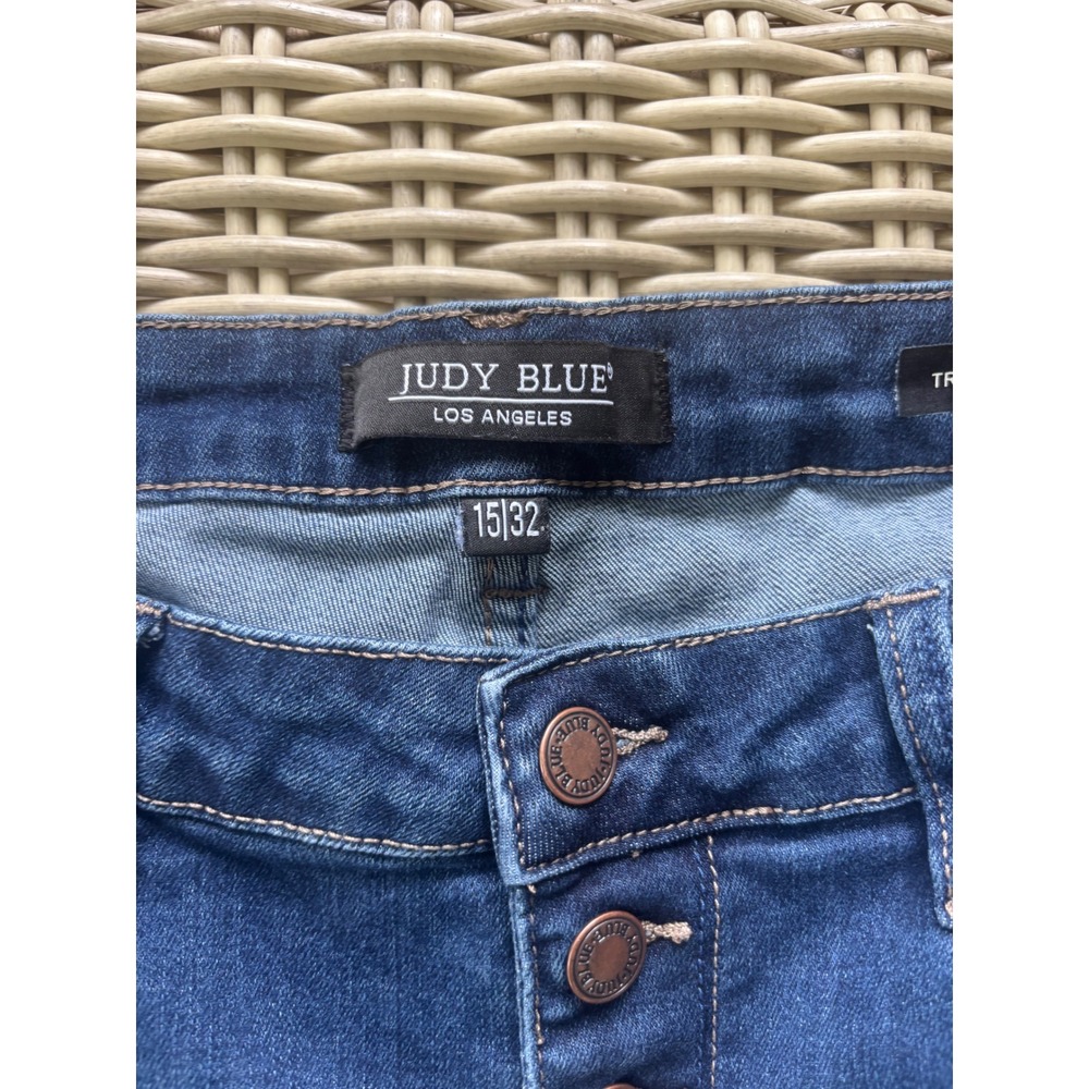Judy Blue Trouser Flare Jeans‎ size 15/32 high rise boho layered minimalist - Picture 6 of 10